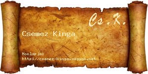Csemez Kinga névjegykártya